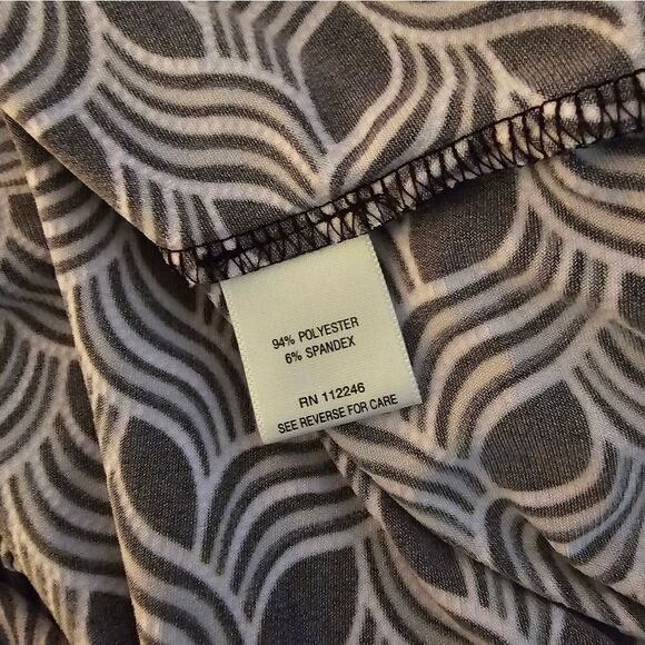 Sami & Jo top mid sleeve women's XL black/white/lavender stripes pre-owned - Picture 4 of 4